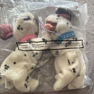 Disneys Dalmatian bean bags Toy Set of 2 with Pink and Blue Accents